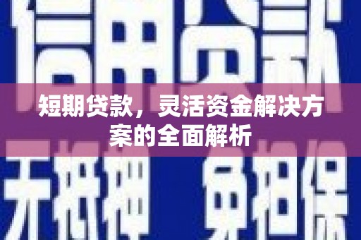 连州短期贷款，灵活资金解决方案的全面解析