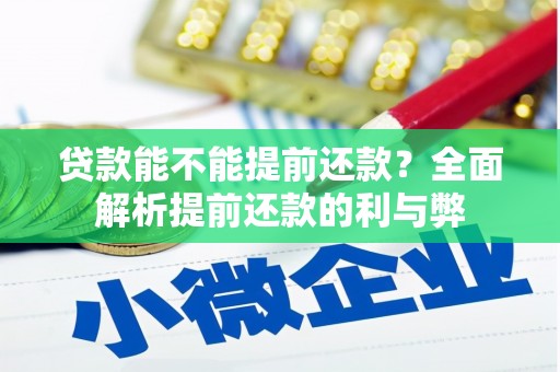 连州贷款能不能提前还款？全面解析提前还款的利与弊